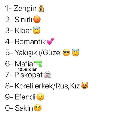 Başka kriterin varsa alalım 😃