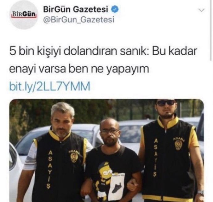 5 bin kişiyi dolandıran kişi hakkında ne düşünüyorsunuz?