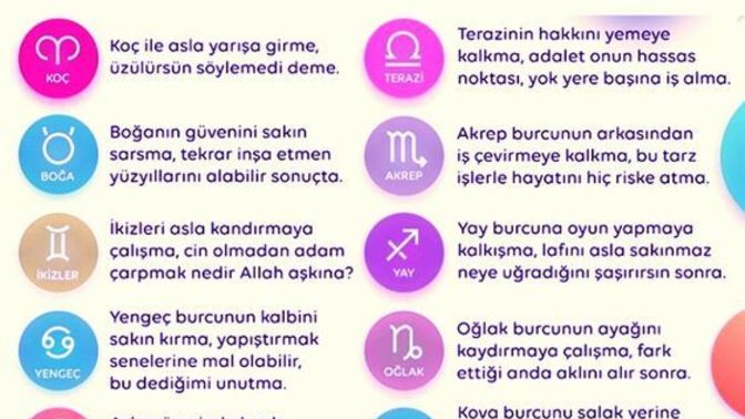 Burcunuza göre neyi asla yapmamalıymışsınız?