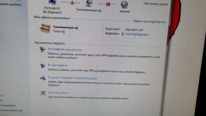 Tanımlanmayan ağ nasıl düzelir?
