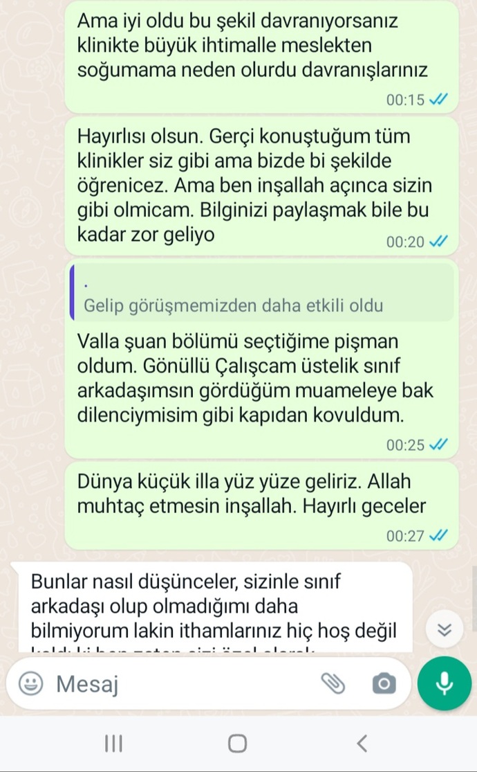 Gönüllü çalışmak için mesaj attım ve görüldü yaptı sizce haksız mıyım?