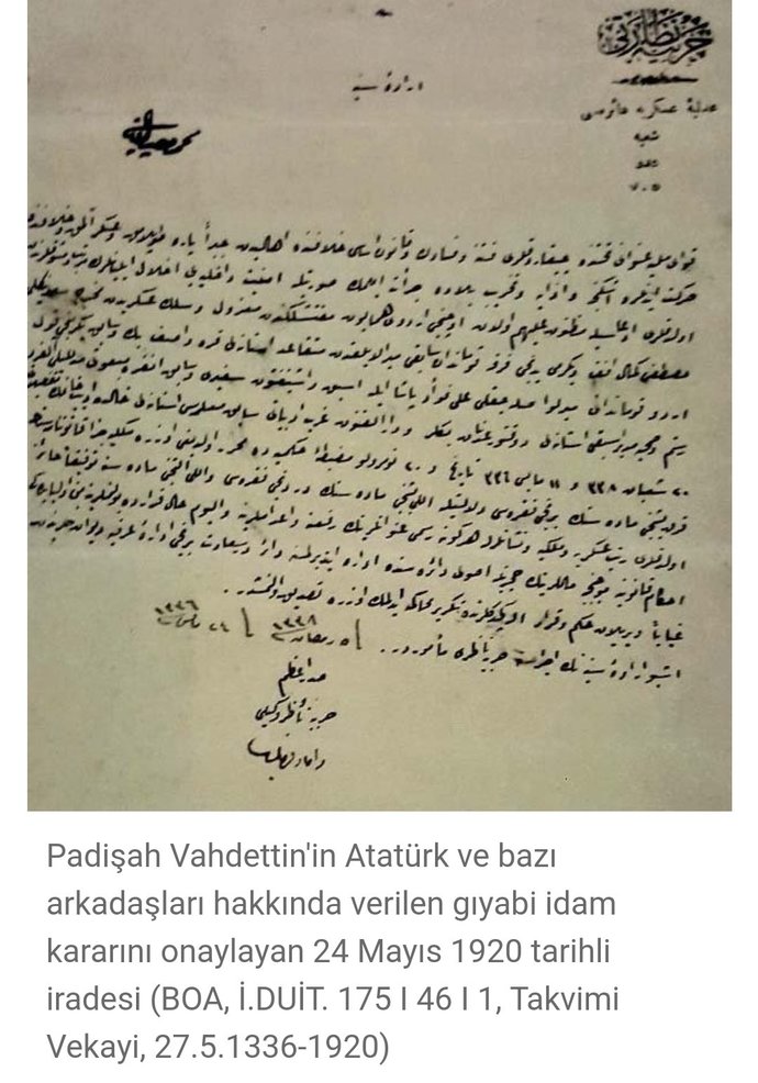 Vahdettin ihaneti osmanlicilar İngiliz uşakları Mustafa Kemal Atatürkün idamını onaylamislar daha önce gördünüz mü?