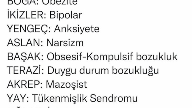 Burçlar bir hastalık olsaydı ne olurdu?