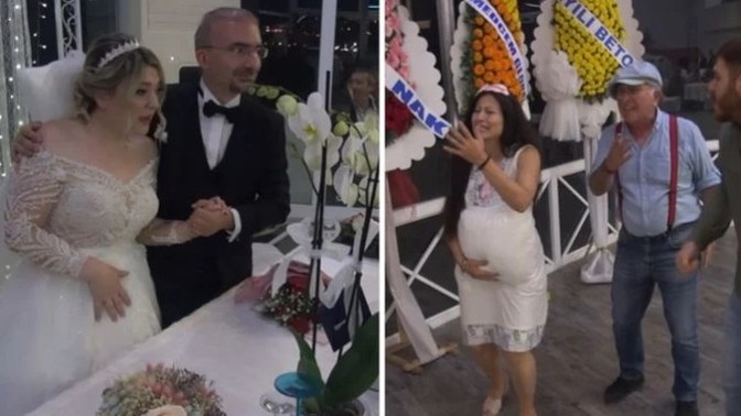Zonguldak'ta düğünde "Damattan hamileyim." şakası yapıldı! Siz olsaydınız ne yapardınız🙄 ?