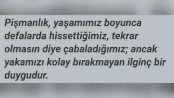 Hatalarınızda dolayı pişmanlıklarınız anlık mıdır?