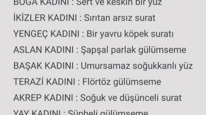 Burç kadınlarının yüz hatları nasıldır =) ?