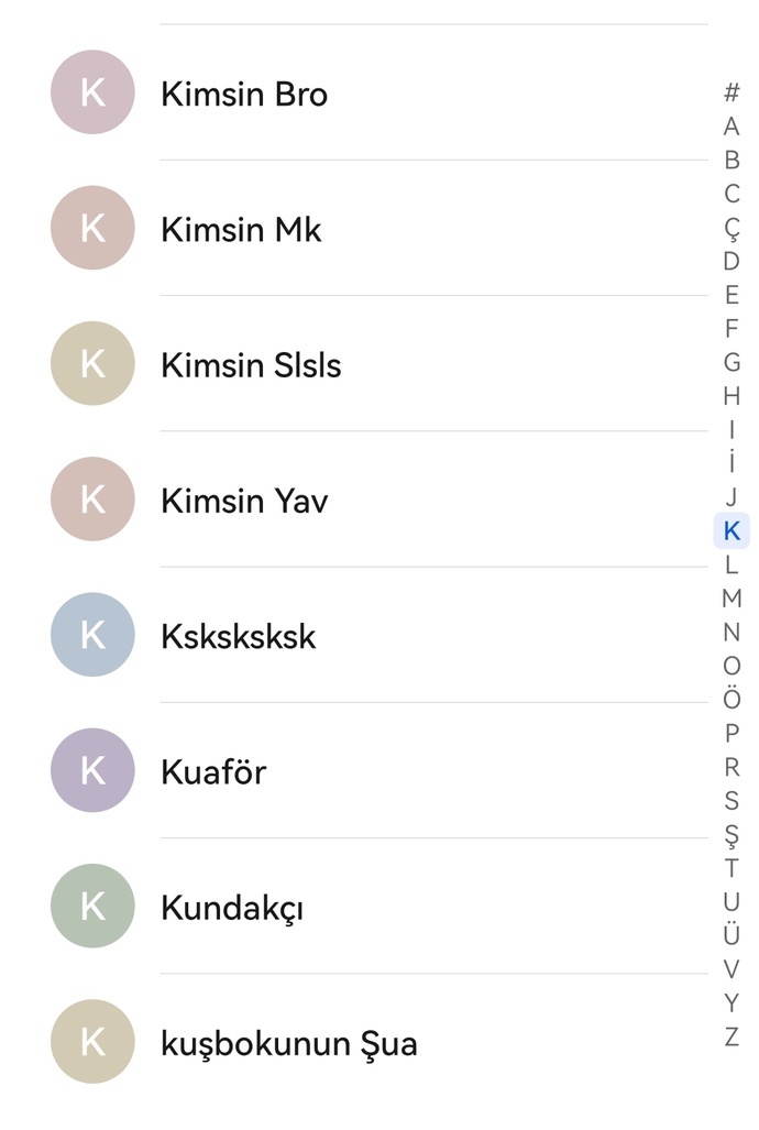 Telefon rehberimi ifşa ediyorum, nasıl :D?