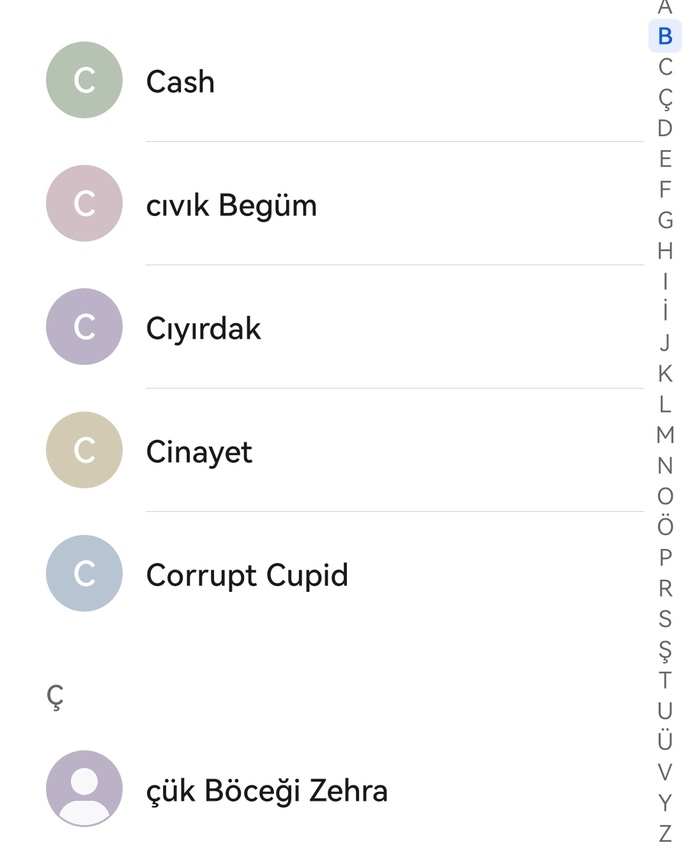 Telefon rehberimi ifşa ediyorum, nasıl :D?
