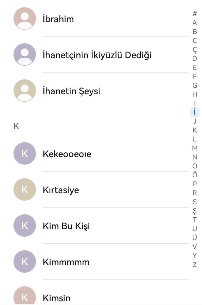 Telefon rehberimi ifşa ediyorum, nasıl :D?