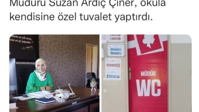 Kendine özel wc yaptıran lise müdürü hakkında ne düşünüyorsunuz?