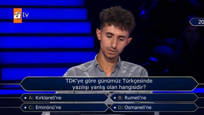 Kim Milyoner Olmak İster yarışmasında 200 bin liralık ilginç Türkçe sorusu. Sen bu soruya hangi yanıtı verirdin?