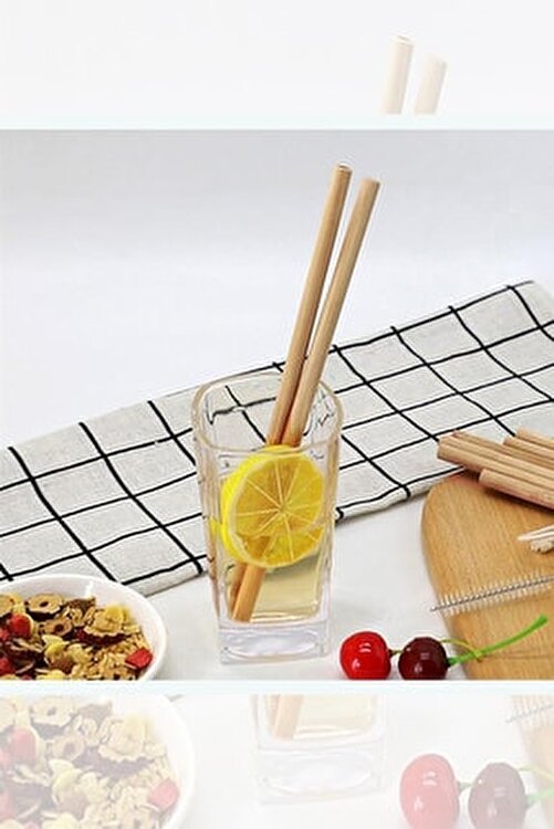 Bambu ahşap pipetler
