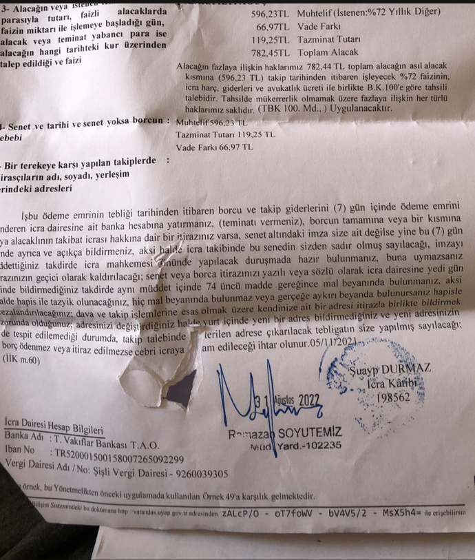 Avukat veya icra dairesinde çalışan var mı?