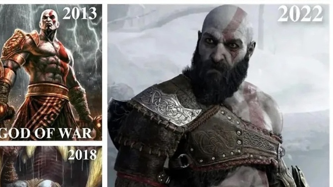 Oyun karakteri Kratos'un 20 yıllık değişimi! Çok cool değil mi?