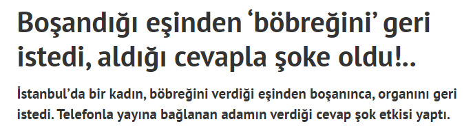 Sevgilinize böbreğinizi verir misiniz?