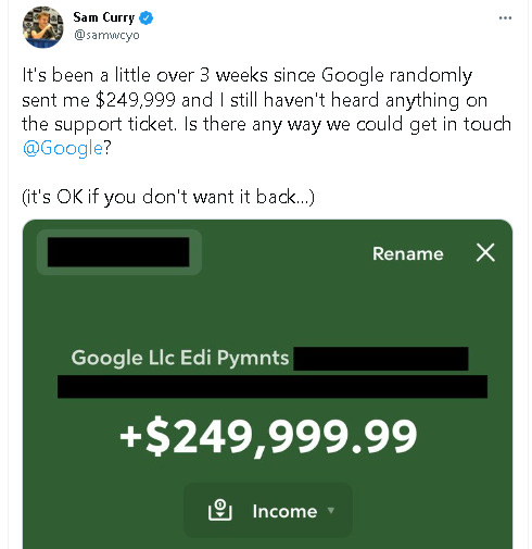 Google yanlışlıkla bir blog yazarına 250.000 $ yatırmış. Sizin başınıza gelse ne yapardınız?