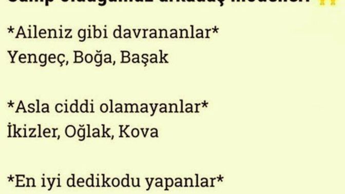 Burçlarda Sahip olduğunuz arkadaş modelleri nasıldır?