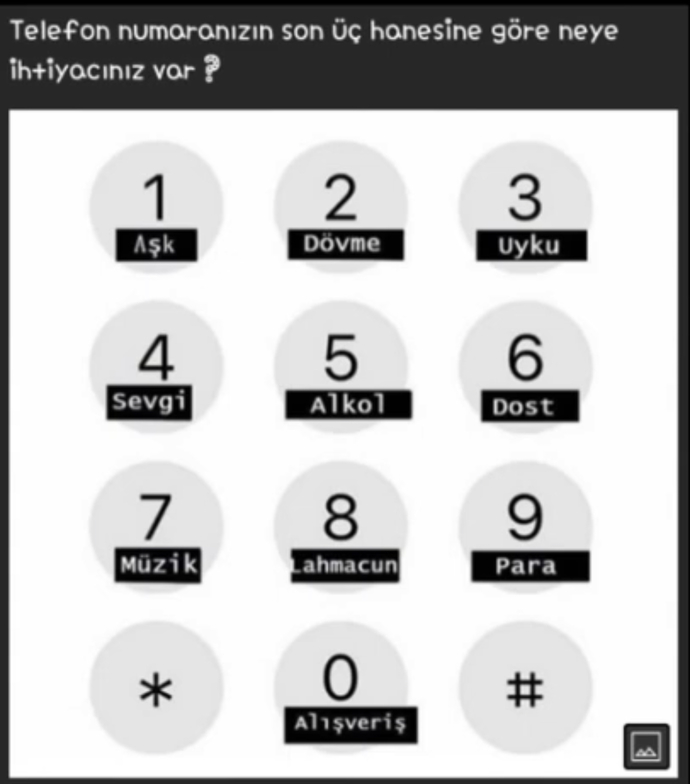Telefon numaranın son üç rakamına göre neye ihtiyacın var?