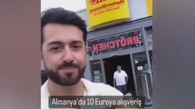 Almanya'da yaşayan bir Türk, 10 euro'ya yaptığı alışverişin videosunu paylaştı. Siz 10 TL'ye neler alabiliyorsunuz?
