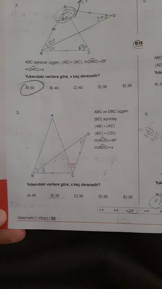 Bana 3 sorunun cevabını ve işlemini atabilirmisiniz?