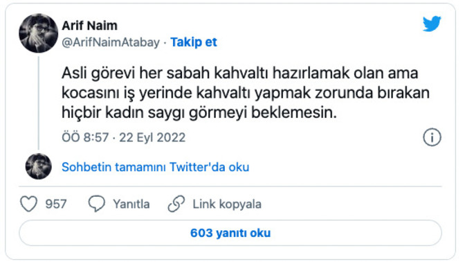 Kadınların asli görevi her sabah kocasına kahvaltı hazırlamak mıdır?