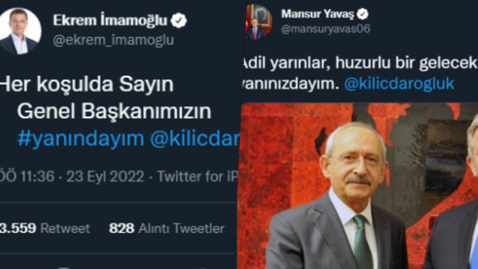 Hem Mansur Yavaş, hem de Ekrem İmamoğlu "Kılıçdaroğlu yanındayım" diye tweet attı. Sizce Kemal Kılıçdaroğlu Cumhurbaşkanı adayı mı?