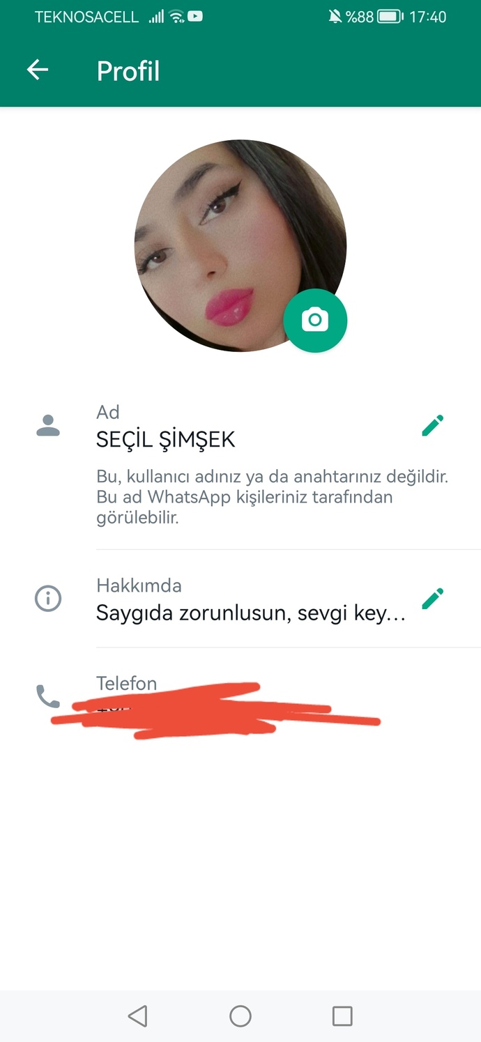 WhatsApp hakkınızda kısmına ne yazdınız?