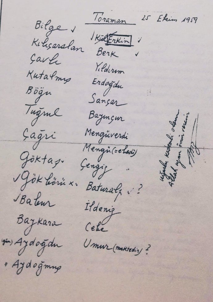 Türk kökenli erkek isimleri önerebilirmisiniz?
