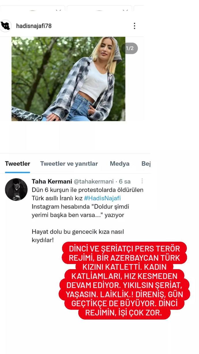 Şeriatçı pers rejiminin terör ordusu, bir Türk kızını katletti. Türkiye, neden sessiz?