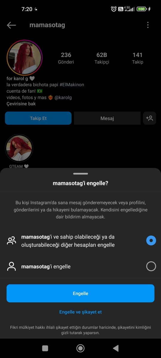 Yeni Instagram hesabı açtım fakat arkadaşım bakınca engellendiğimi söyledi. Neden olur bu?