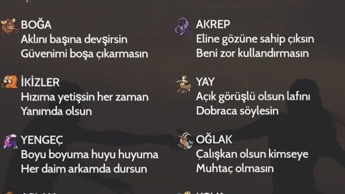 Burçların ilişkide karşı taraftan beklentileri nelerdir?
