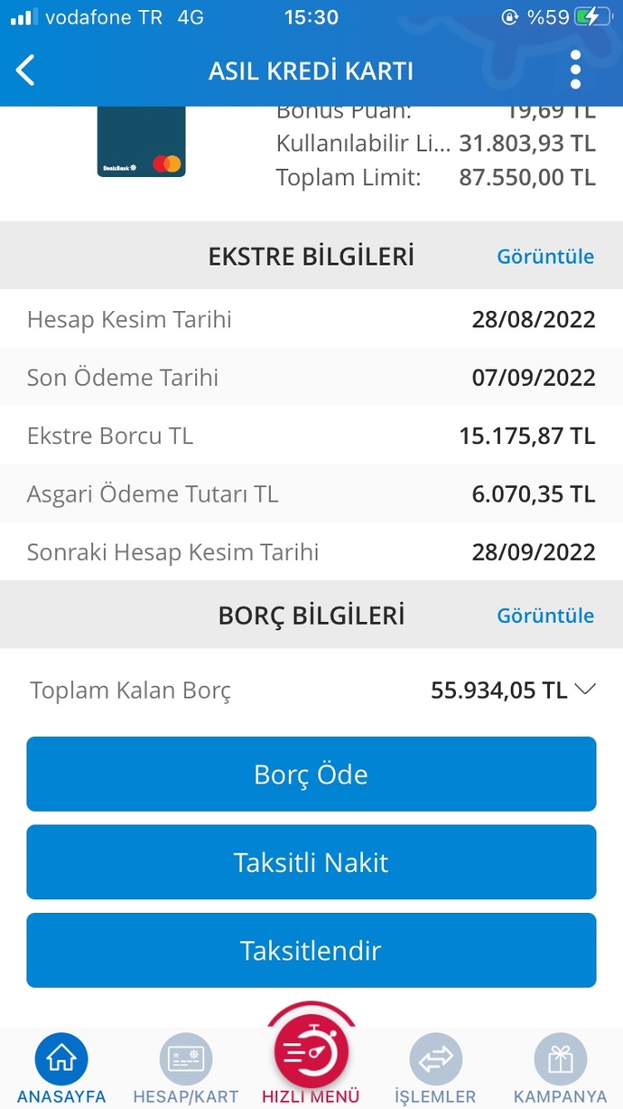 Ne kadar borcunuz var?
