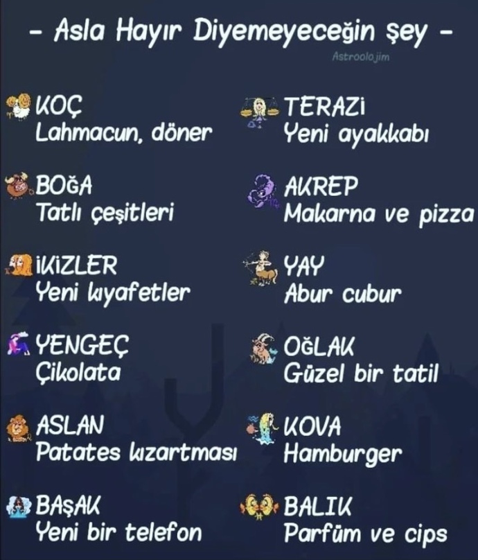 Burçların asla hayır diyemeyeceği şey nedir?