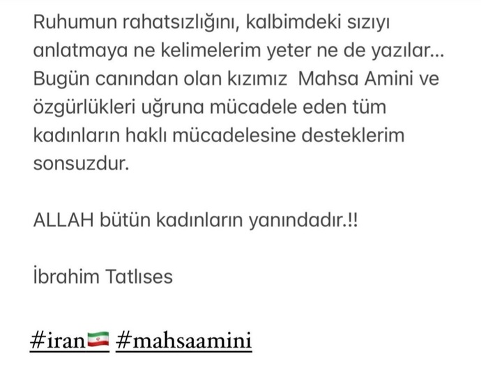 Kadına yönelik şiddetle gündeme gelen İbrahim Tatlıses, İrandaki eyleme destek verdi. Bu ikiyüzlülük değil mi?