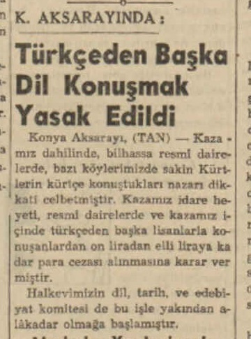 Eski Dönemlerden Kalma Bir Gazete Küpürü