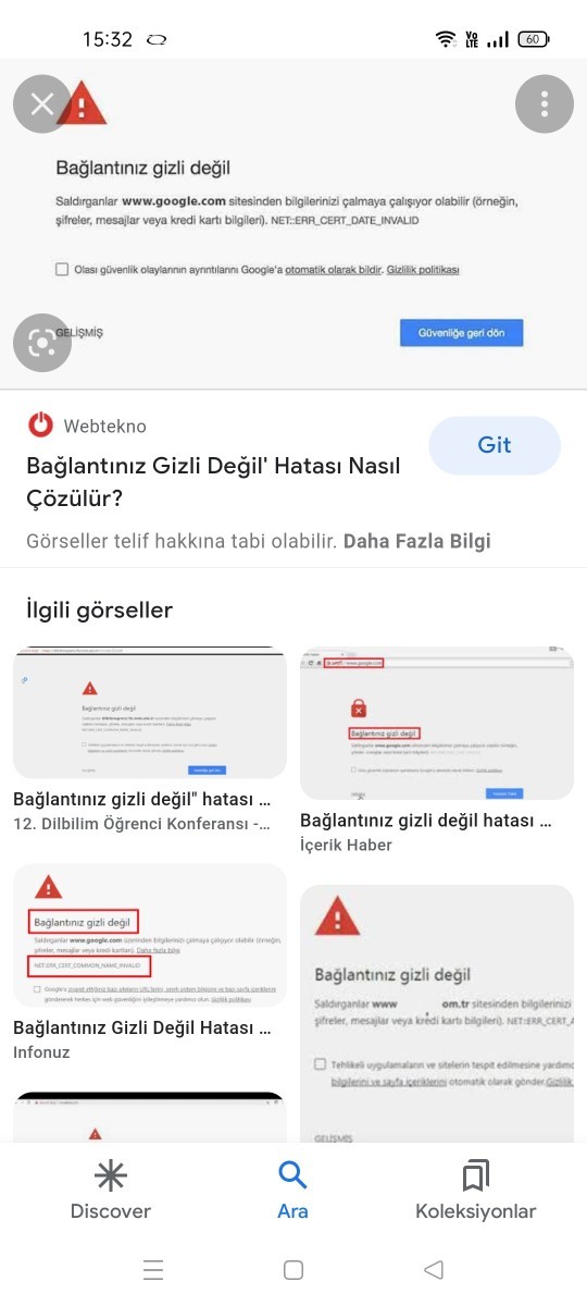Eokuldan çıkış yapıldığında bağlantınız gizli değil diyor bu ne demek?