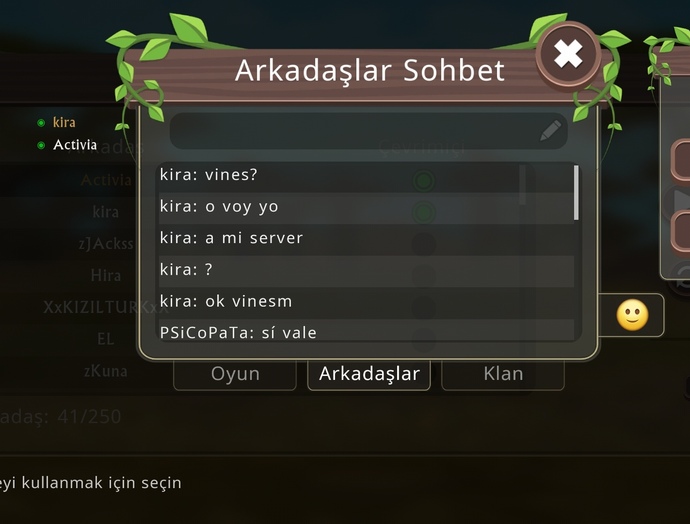 Oyunda yabancı arkadaşlarınız var mı?