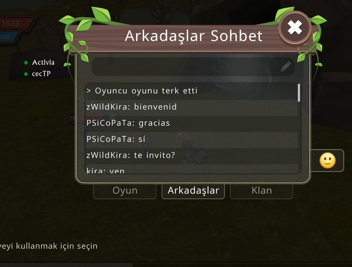 Oyunda yabancı arkadaşlarınız var mı?