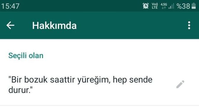 WhatsApp "hakkımda" kısmınızda ne yazıyor? 📱