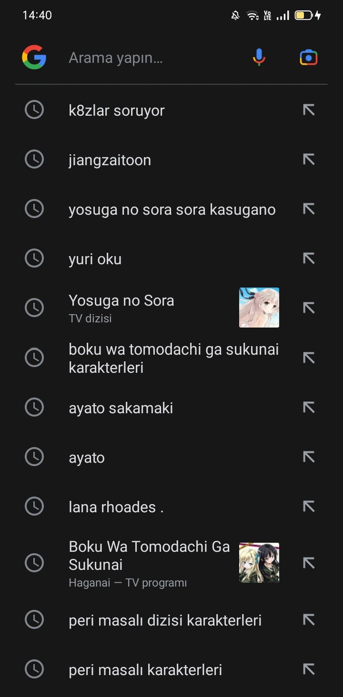 Google arama geçmişiniz nasıl?