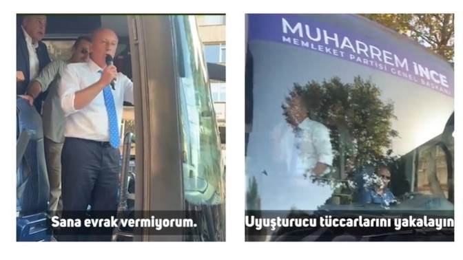 Muharrem İnce'nin seçim otobüsü polisler tarafından çevrildi ve evrak istendi. Sayın İnce evrak vermeyi reddetti. Sizce haklı mı?