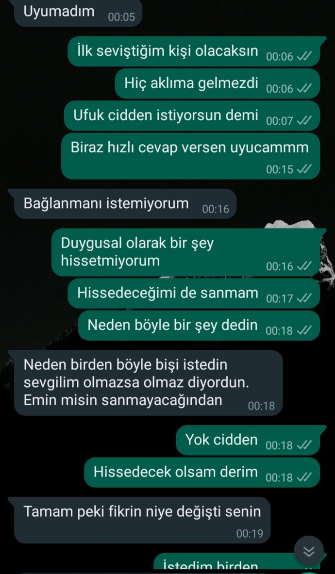 Bana karşı bir şey hissetmediği için mi bağlanmanı istemiyorum dedi sizce?