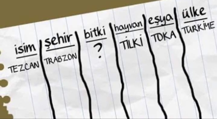 İsim şehir oynamayı sever miydiniz ?