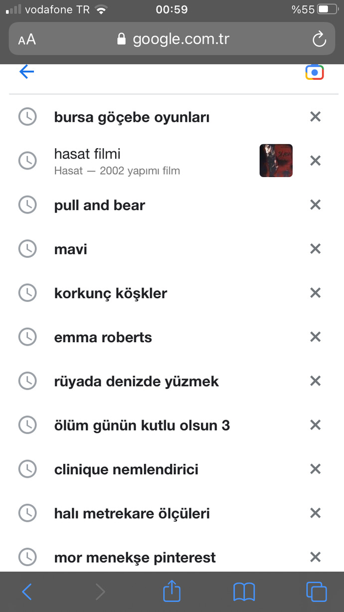 Google'da en son arattıklarınız ne?