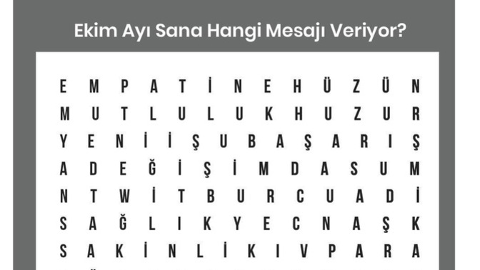 Ekim ayı sana hangi mesajı veriyor?