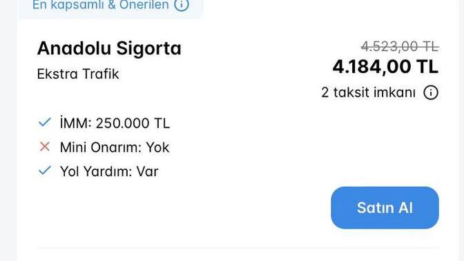 2000 model arabaya 3-4 bin TL sigorta parası normal mi?