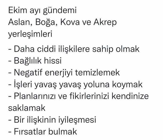 Burçlarda Ekim ayının gündemi nedir?