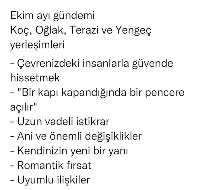 Burçlarda Ekim ayının gündemi nedir?