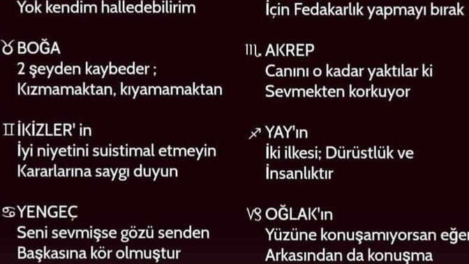 Burcun için söylenen cümleler doğru mu?
