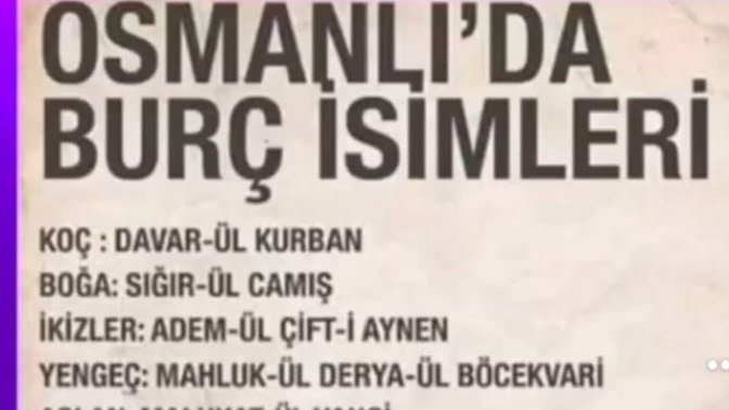 Ben hasat-ül zehr-i zıkkım burcuyum! Ya sizin Osmanlı'daki burcunuzun adı nedir😂?